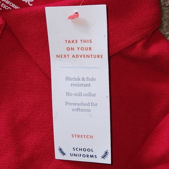 NWT Cat&Jack Girls Polo Shirt Size 8 Color Red - Picture 6 of 7